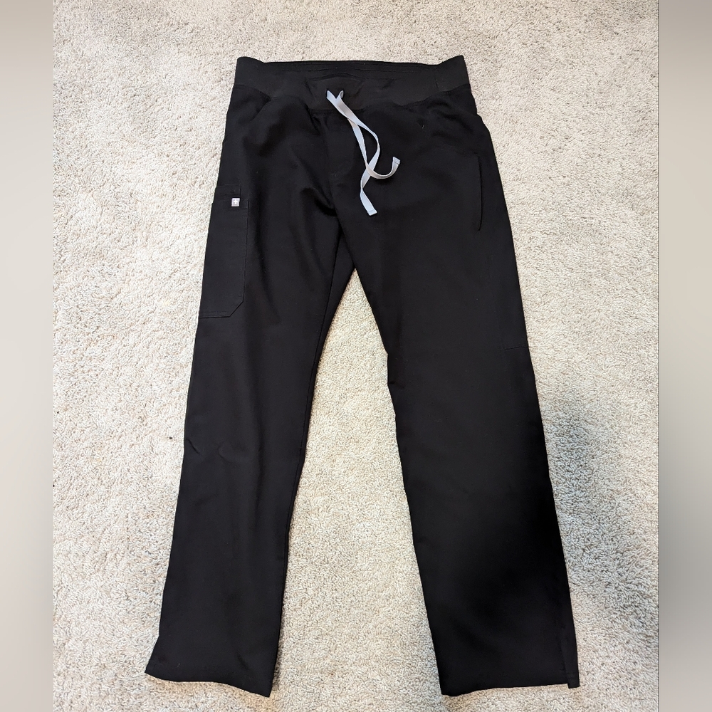 Kade Fig Black Cargo Scrub Pants